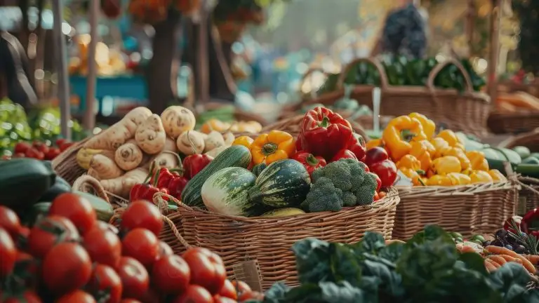 ארגזי ירקות ופירות טריים בדוכן שוק פתוח בנאפולי